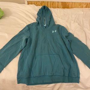 This is an Under Amour Hoodie and is a dark Teal color, and is very soft!